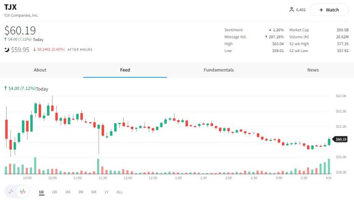 Tjmaxx stock price today