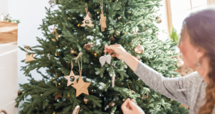 Decorating christmas tree