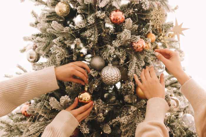 Decorating the christmas tree