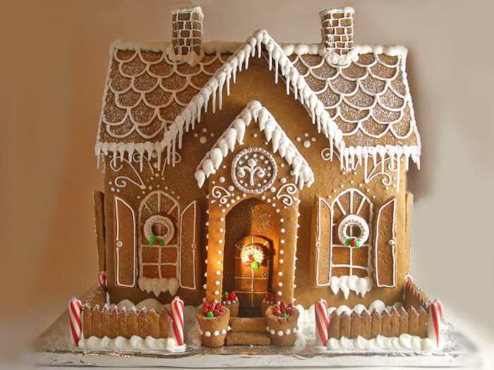 Gingerbread house decorating