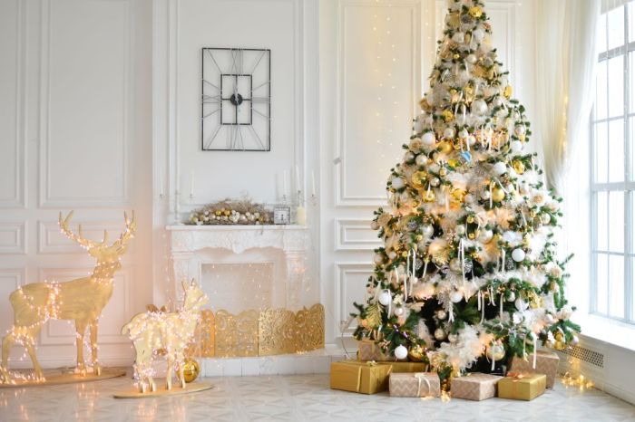 Decorating for christmas using cream white