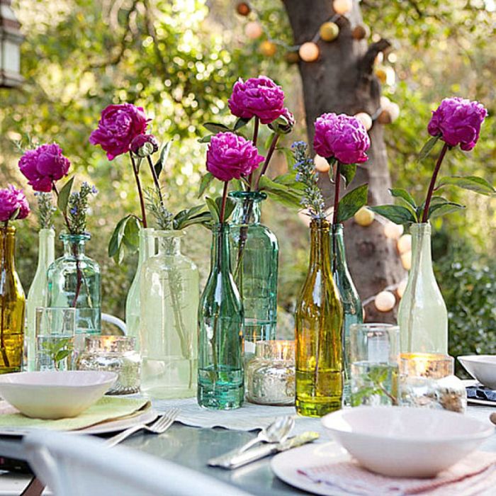 Table party garden ideas summer decorations decor tischdeko decoration backyard patio tables gartenparty decorating basteln glass diy bottles sommer birthday